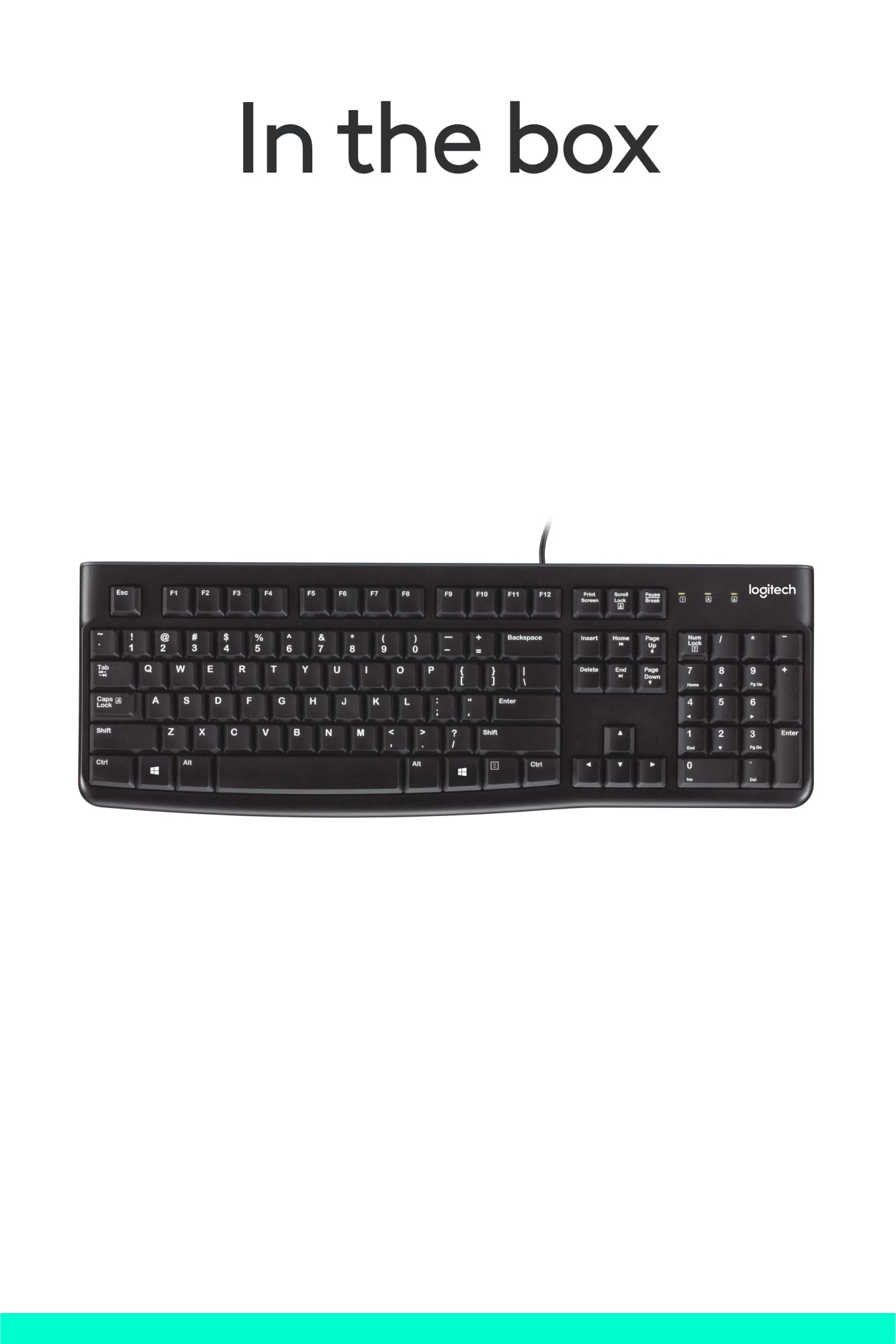 K120 Wired Keyboard for Windows, USB Plug-and-Play, Full-Size, Spill-Resistant, Curved Space Bar, Compatible with PC, Laptop