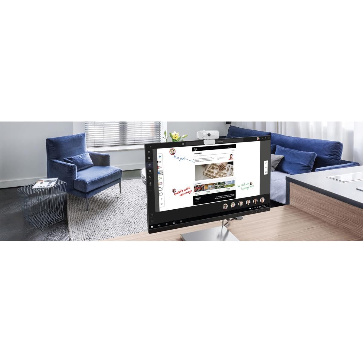 300 FHD Webcam with Full Stereo Dual Built-in Mics | FHD 1080P 2.1 Megapixel CMOS Camera with USB |Ultra-Wide 95° Lens, 4X Digital Zoom | 360 Rotation | Flexible Mount | Cloud Grey
