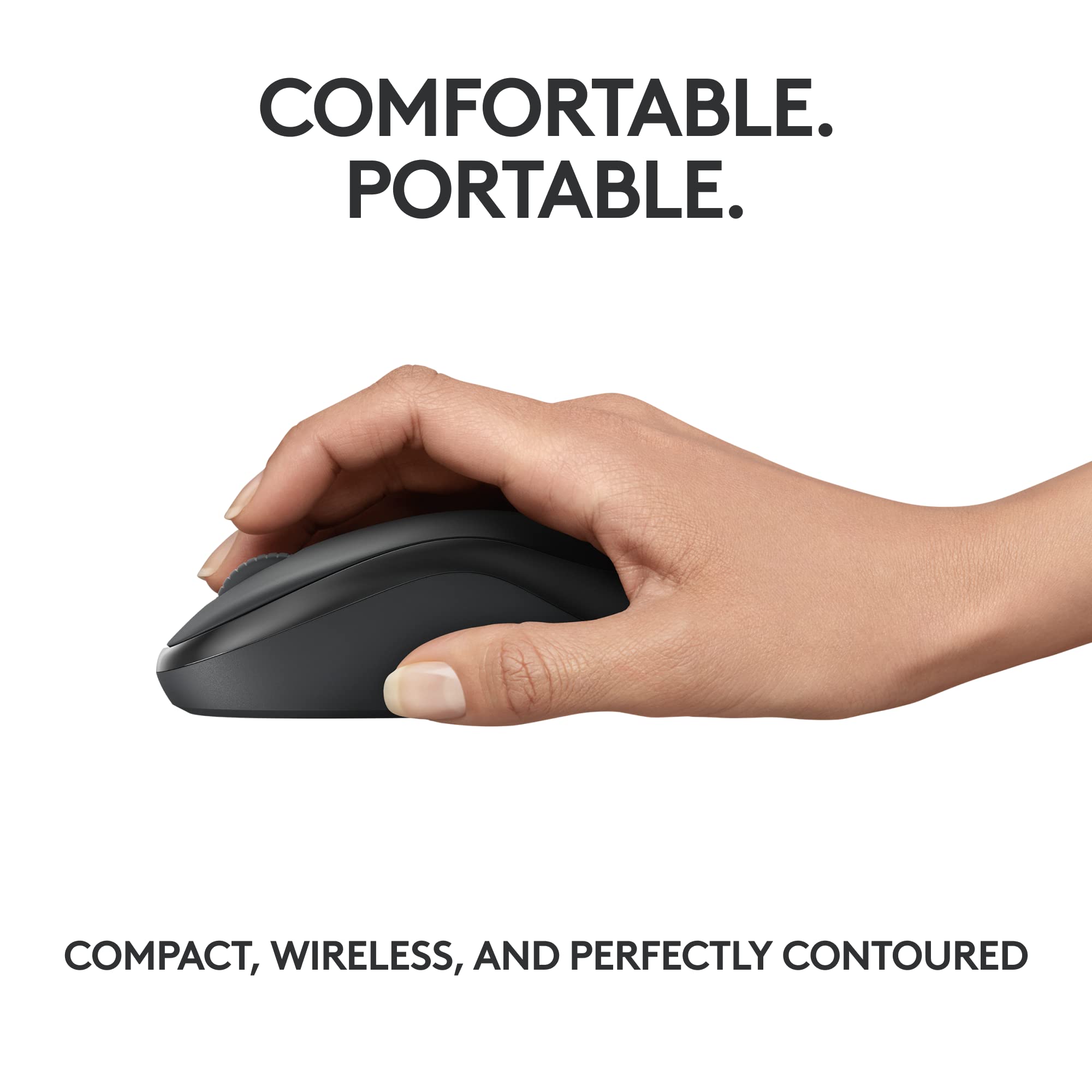 M240 Silent Bluetooth Mouse, Compact, Portable, Smooth Tracking, 18-Month Battery, for Windows, macOS, ChromeOS, Compatible with PC, Mac, Laptop, Tablets - Graphite