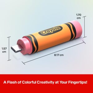 SANDISK Crayola USB Type-C 128GB, Upto 300 MB/s, Crayon Design Pendrive for Smartphone, Tablet & Laptop, Mango Tango, 5Y Warranty (SDCZIC-128G-G46O)
