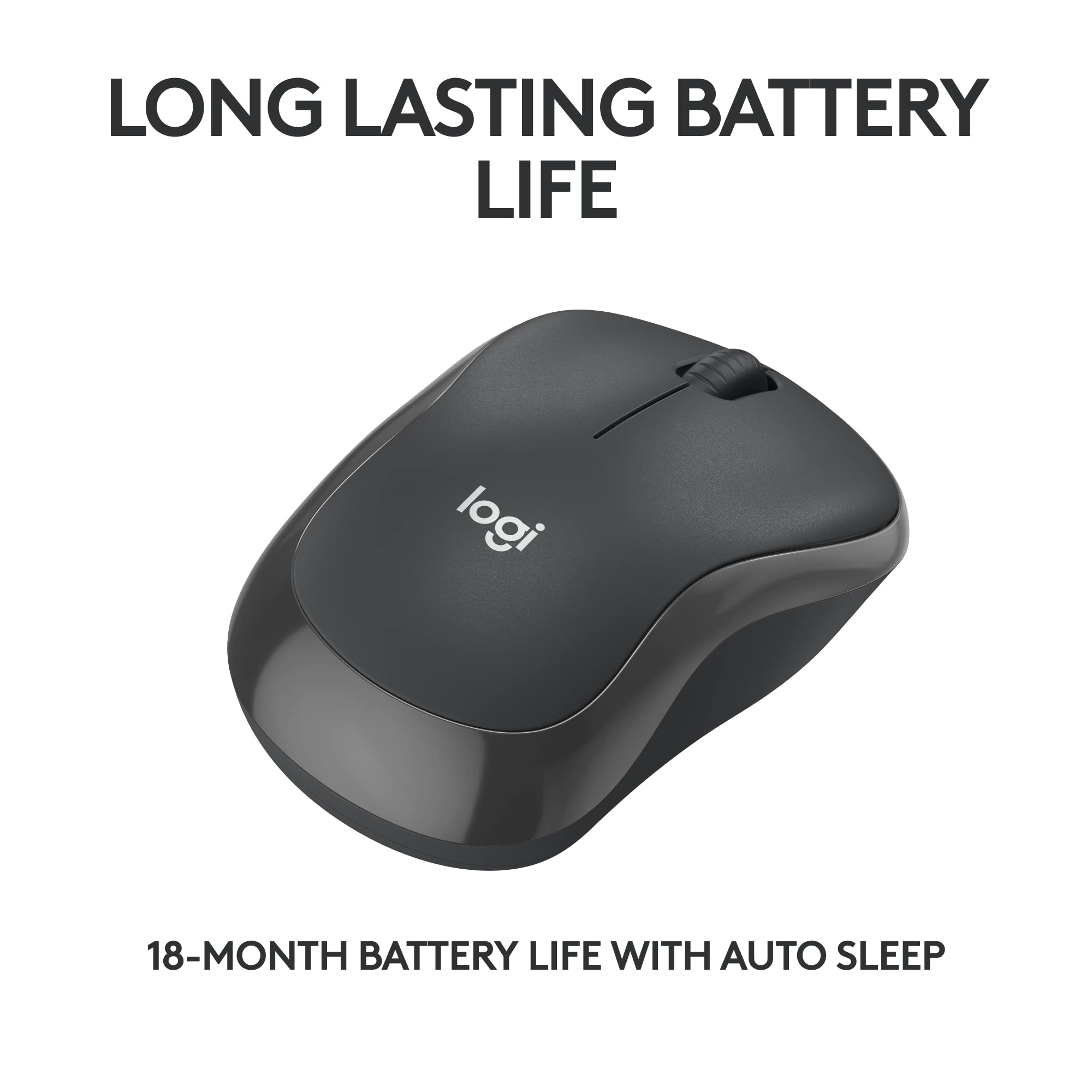 M240 Silent Bluetooth Mouse, Compact, Portable, Smooth Tracking, 18-Month Battery, for Windows, macOS, ChromeOS, Compatible with PC, Mac, Laptop, Tablets - Graphite