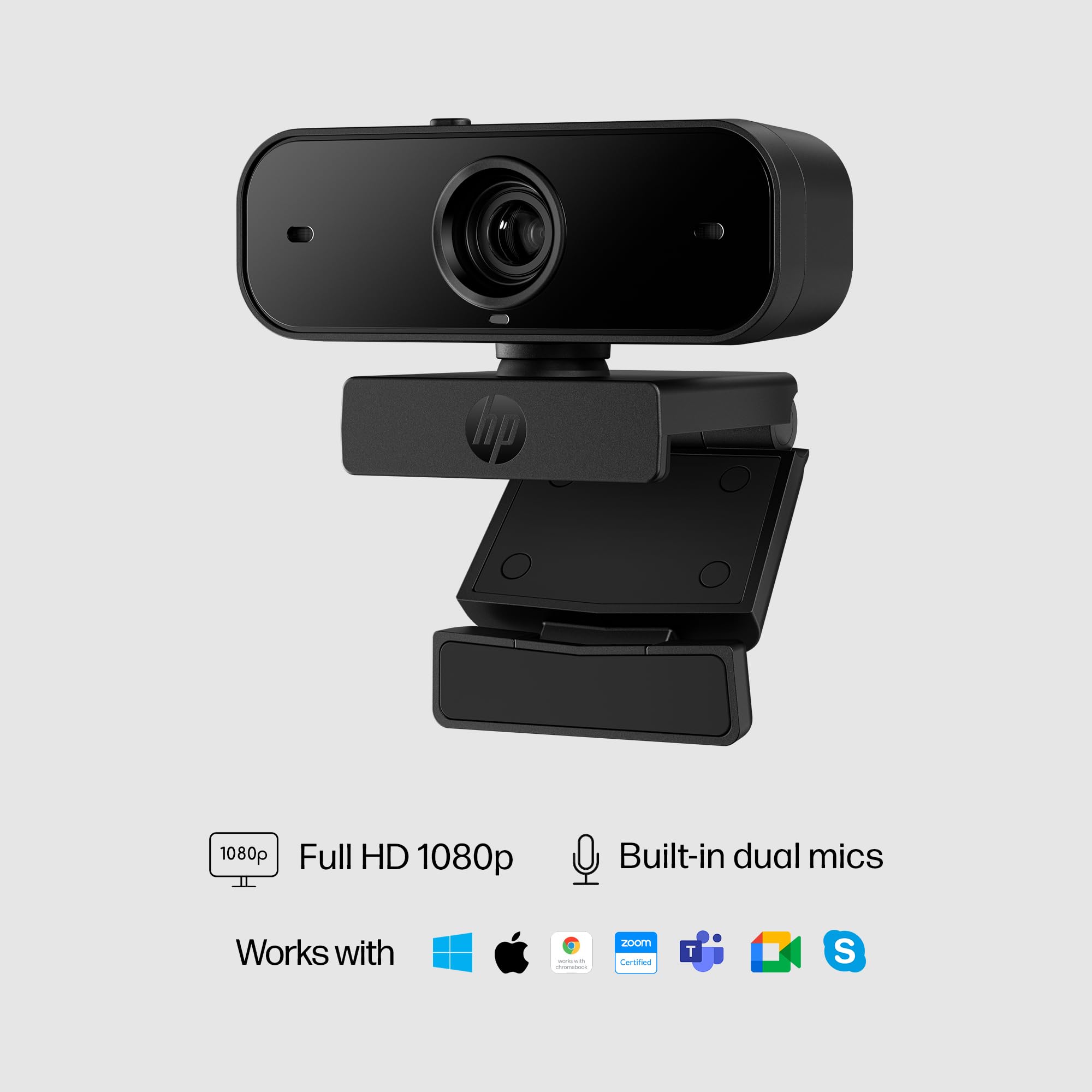 430 FHD Webcam, 2MP, Portable Plug-and-Play Webcam with Dual mics and auto Adjustment