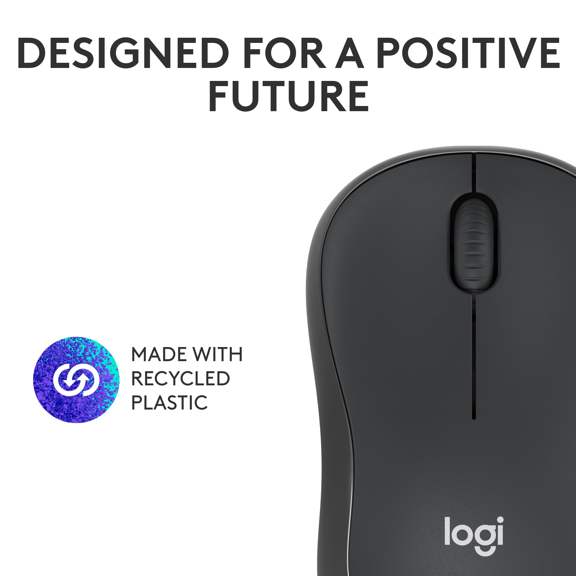 M240 Silent Bluetooth Mouse, Compact, Portable, Smooth Tracking, 18-Month Battery, for Windows, macOS, ChromeOS, Compatible with PC, Mac, Laptop, Tablets - Graphite