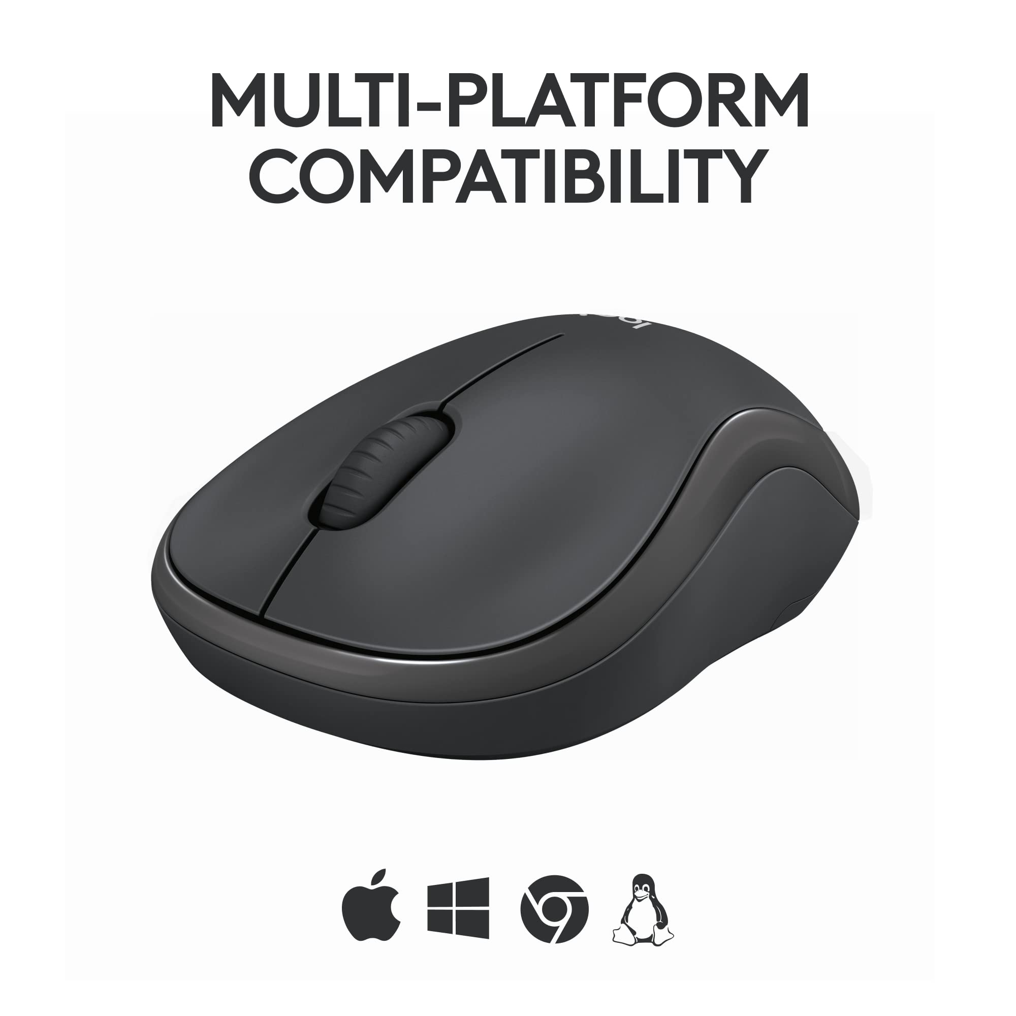 M240 Silent Bluetooth Mouse, Compact, Portable, Smooth Tracking, 18-Month Battery, for Windows, macOS, ChromeOS, Compatible with PC, Mac, Laptop, Tablets - Graphite