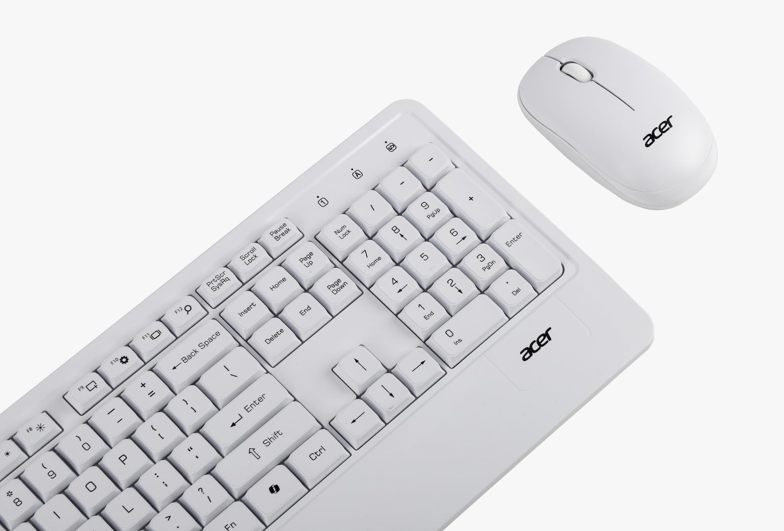 PalmEase Wireless Keyboard & Mouse Combo with Palm Rest | 2.4GHz, 1600 DPI, Co-Pilot Key, Rupee ₹ Symbol | 10m Range, 10M Keystroke Life, Power Saving Mode | Windows & Mac Compatible – White