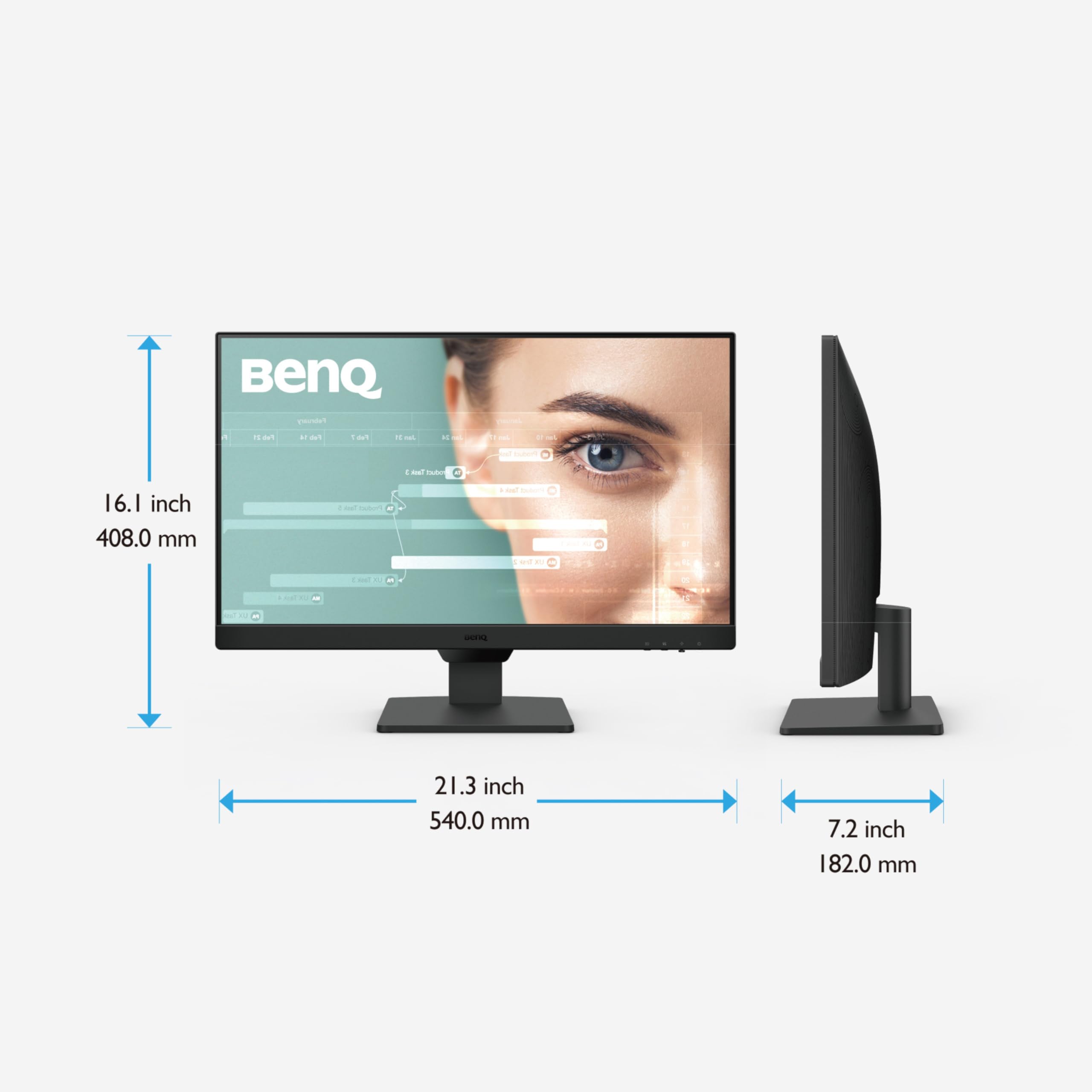 GW2490 24" (60.96 cm) 1920x1080p FHD IPS Monitor| 100Hz|99% sRGB|Eye-careU|Dual HDMI|Display Port|Bezel-Less|Eyesafe|VESA MediaSync|B.I.|Low Blue Light+| Speakers|VESA Wall mountable(Black)