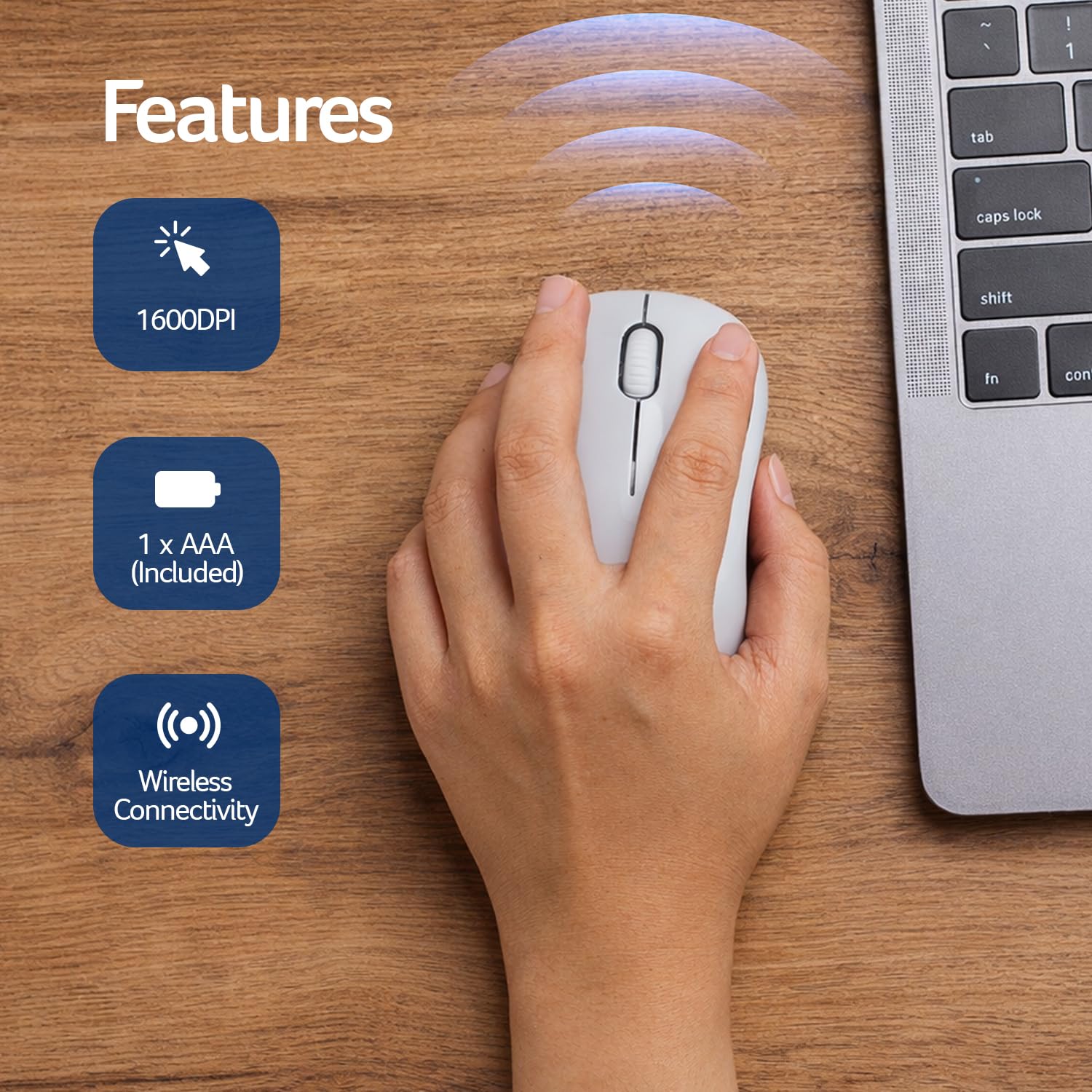 PalmEase Wireless Keyboard & Mouse Combo with Palm Rest | 2.4GHz, 1600 DPI, Co-Pilot Key, Rupee ₹ Symbol | 10m Range, 10M Keystroke Life, Power Saving Mode | Windows & Mac Compatible – White
