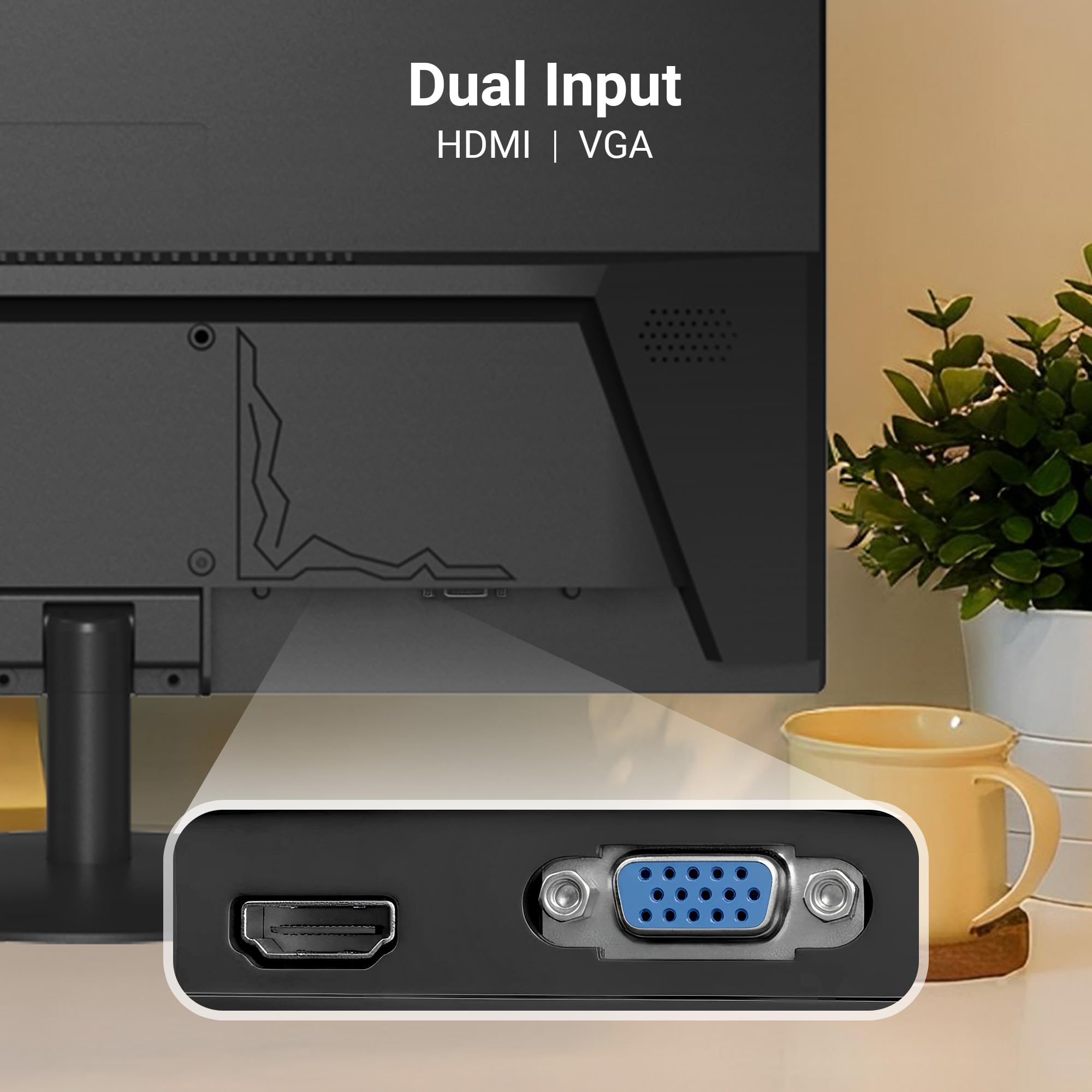 21.5” (54.6cm) LED Monitor, FHD 1920x1080, 250nits Brightness, Dual Input - HDMI/VGA, 2000000:1 Dynamic Contrast Ratio, 16.7M Colors, 16:9 Aspect Ratio, Wall Mountable (EA 122)
