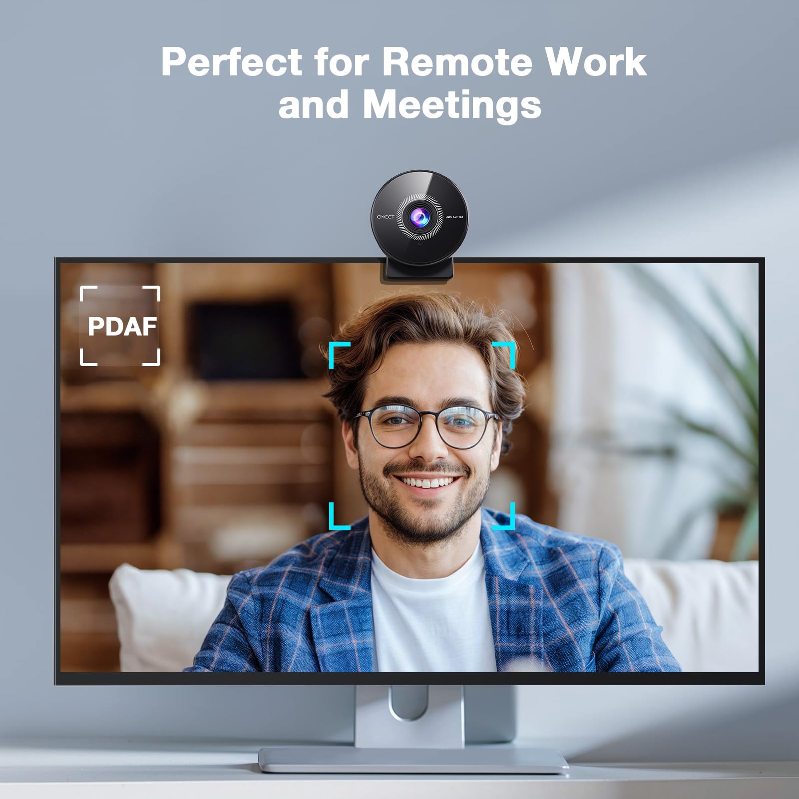 C950 4K Webcam for PC - 8 Megapixels UHD, PDAF Autofocus, Noise-Canceling Mic, 70° FOV, 1080P@60FPS, Privacy Cover, USB 2.0 Plug & Play, Ideal Camera for Zoom/Teams/Skype/Google Meet