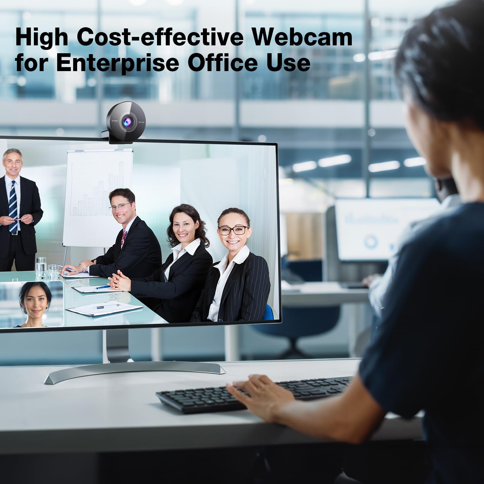 C950 4K Webcam for PC - 8 Megapixels UHD, PDAF Autofocus, Noise-Canceling Mic, 70° FOV, 1080P@60FPS, Privacy Cover, USB 2.0 Plug & Play, Ideal Camera for Zoom/Teams/Skype/Google Meet