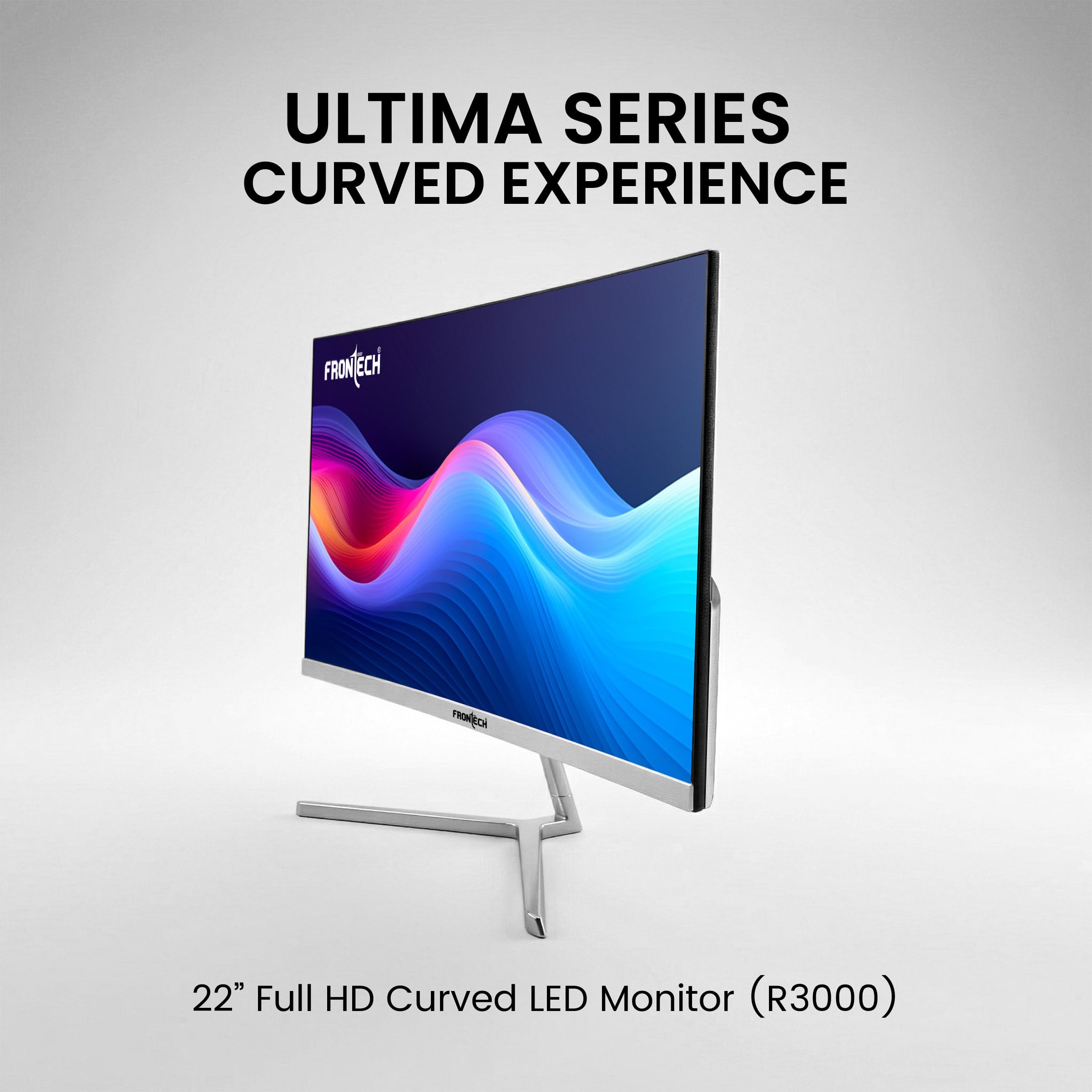 22-inch (55.88cm), LED, FHD 1920x1080,100Hz, White, 3500R Curved, Bezel Less Design, HDMI & VGA Ports Monitor (MON-0079C)