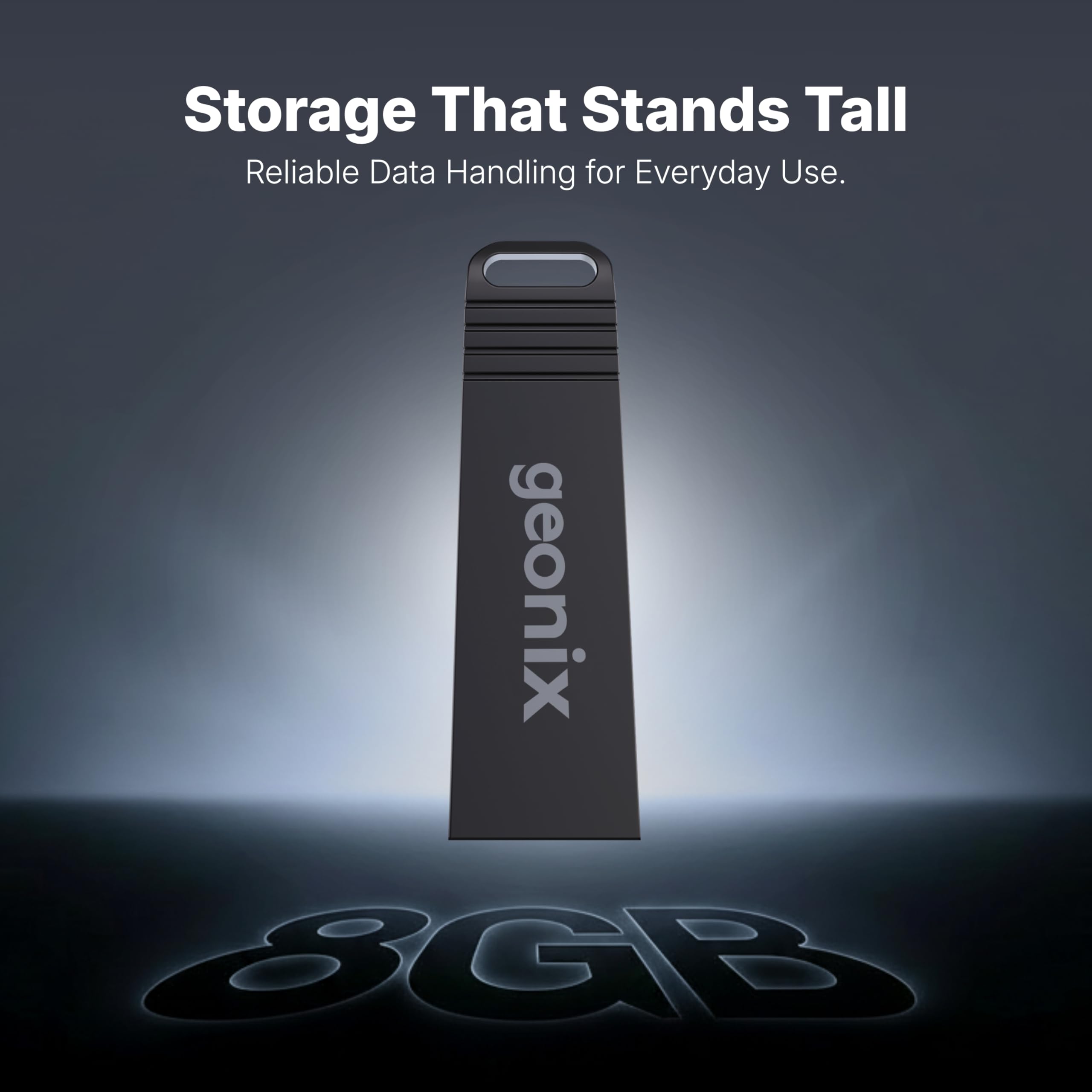 Pendrive 8GB, Metal USB 2.0 Flash Drive, Ideal for Data Transfer & Storage, 5 Years Warranty (Black)