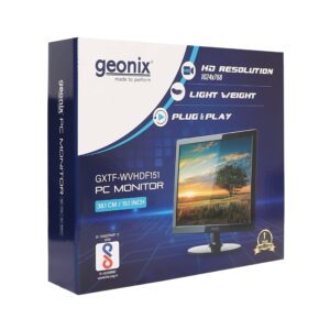 GEONIX PC Monitor (38.35 cm / 15.1 Inch), VGA & HDMI, LED Display, 1024X768 Resolution, 220cd/m2 (Max.) Brightness,12W (Max.) Power Consumtion (1 Year Warranty)