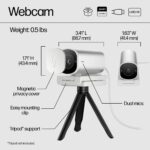 960 4K Streaming Webcam, 4K 30fps or 1080p 60fps, STARMIS CMOS Sensor, 8MP, 100 deg Diagonal Field of View, autofocus, Dual mic, Universal mounting Clip, Tripod Mount, 360 deg Swivel, 90 deg tilt