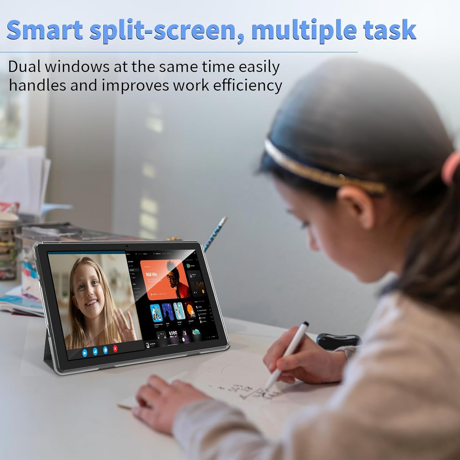 Android 13 Tablet 2023 - 10 Inch With 6GB RAM, 64GB ROM, 1TB Expanded, Quad-Core, 2 in 1 With Keyboard Mouse, Wi-Fi 6, Bluetooth, GMS Certified IPS Touch Screen - Black Set