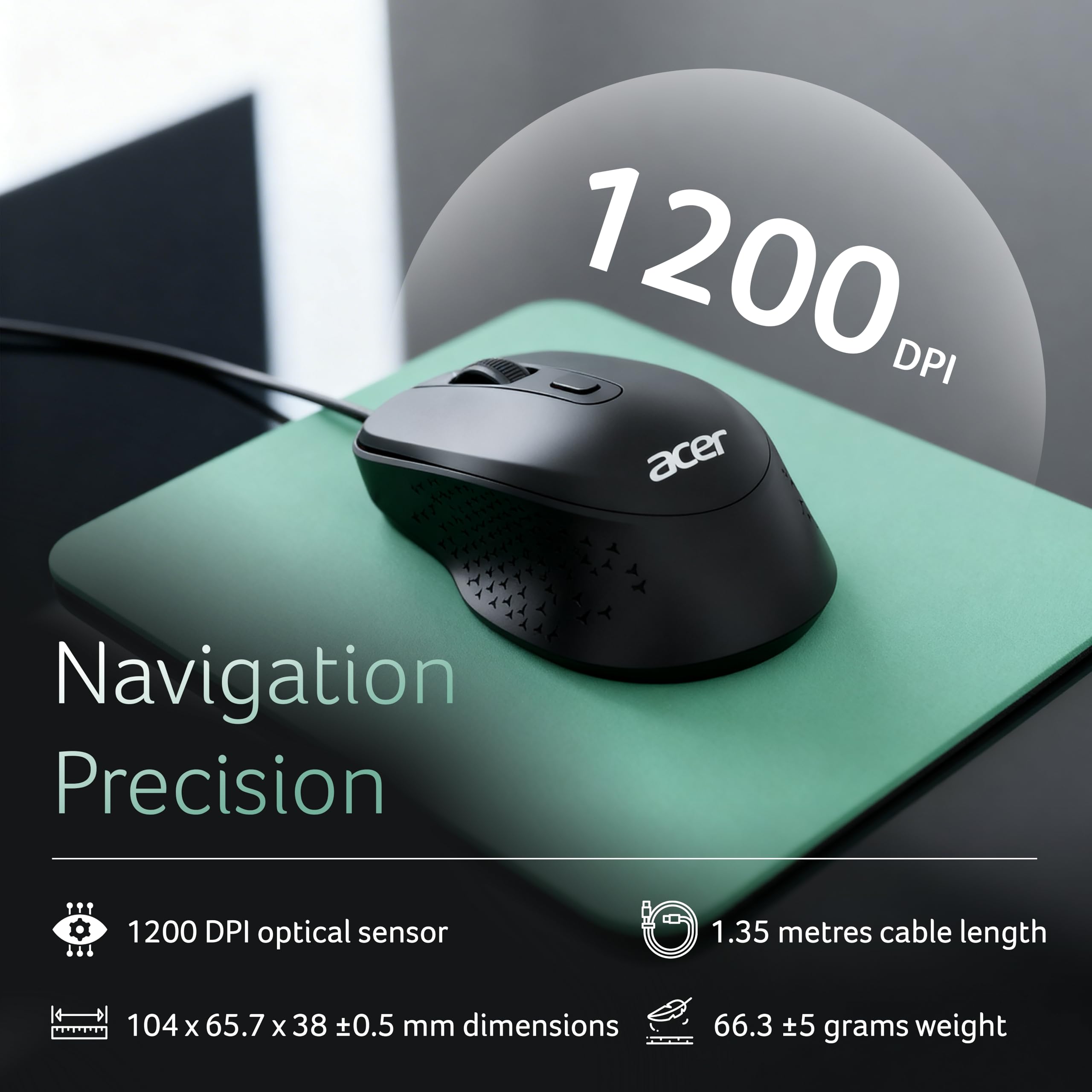 OfficeMate Wired Keyboard Mouse Combo | Full Size 104 Keys Keyboard with Multimedia Keys | 1200 DPI Optical Mouse | USB Plug & Play | Silent Typing | Ergonomic Design | Windows Compatible I Black