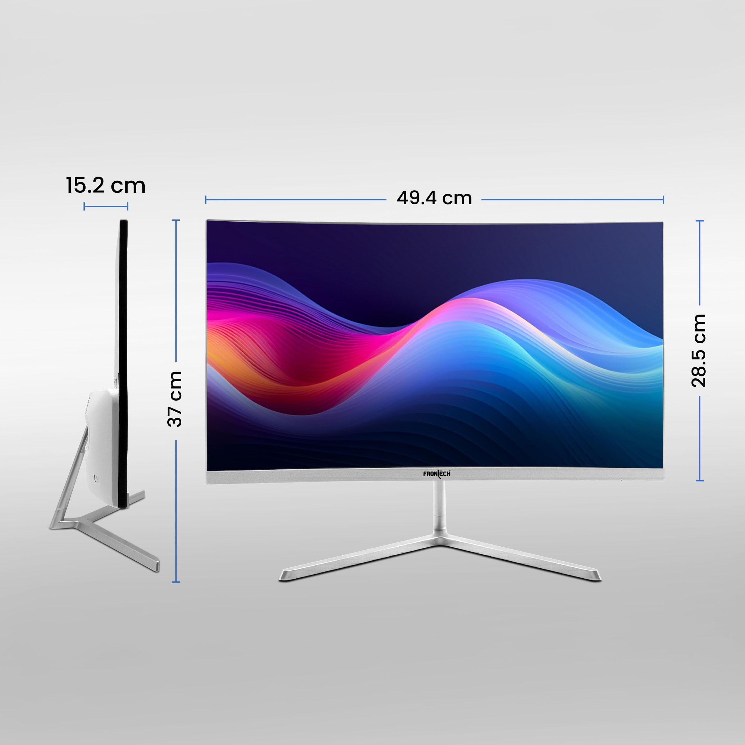 22-inch (55.88cm), LED, FHD 1920x1080,100Hz, White, 3500R Curved, Bezel Less Design, HDMI & VGA Ports Monitor (MON-0079C)