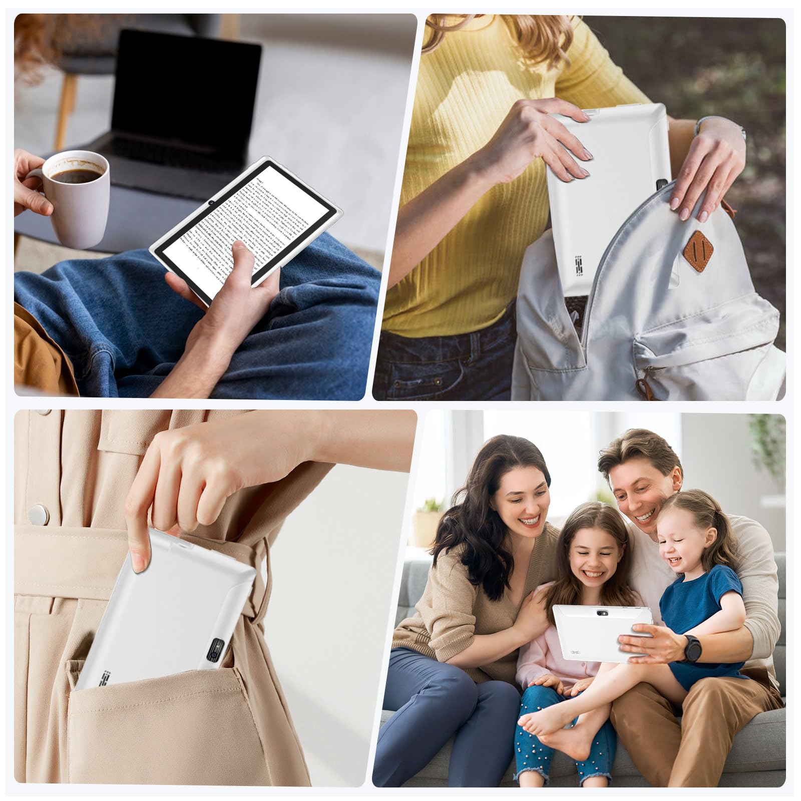 Android 15 Tablet 7 Inch Tablet, 9GB RAM 32GB ROM 1TB Expansion, Quad-core Processor, Dual Camera, 5G/2.4G WiFi, Bluetooth, Parental Control, Drop-Proof Case (Black)