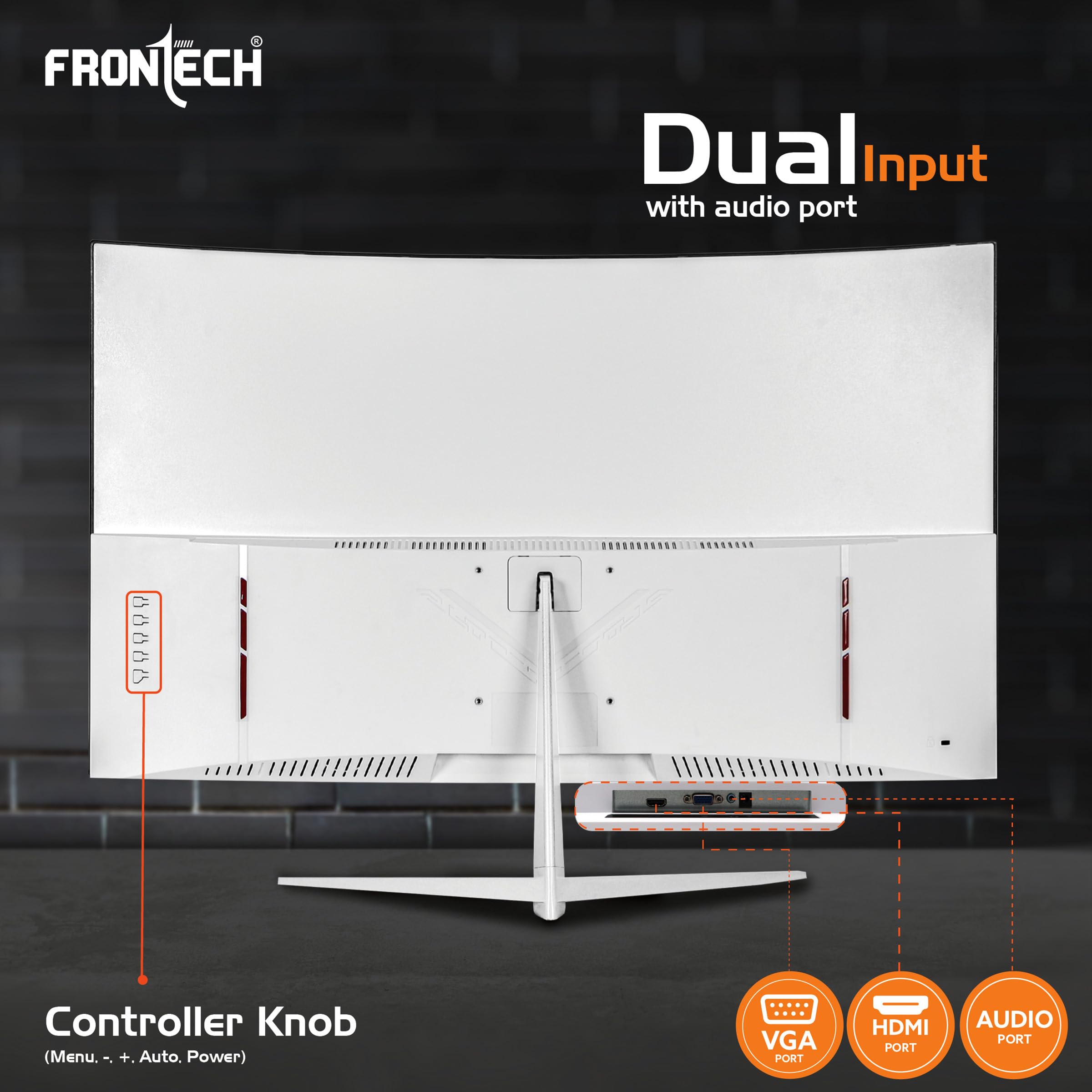 Ultima Series 32 Inch (80.01 cm) with 1920x1080 Pixels Curved LED Monitor Full HD| Refresh Rate 100 Hz | VA Panel| Ultra Slim |Bezel Less Design |16.7M Colors | HDMI & VGA Ports (MON-0081)