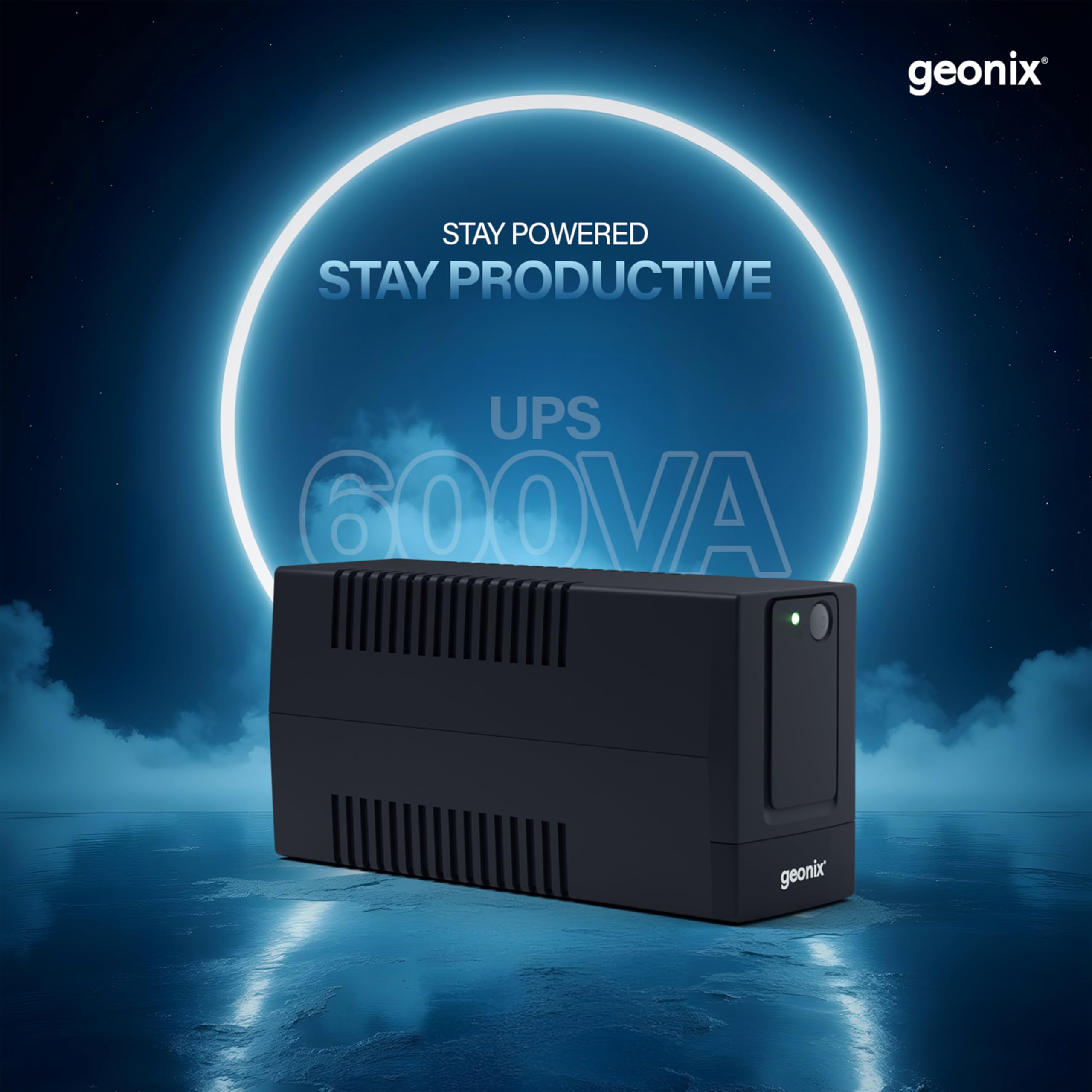 GXUPS600VA UPS 600VA/360W, Uninterrupted Power Supply System for Desktop PC Computers, Voltage Regulator, Auto Restart, Cold Start Function, BIS Approved, 2 Years Warranty, Black