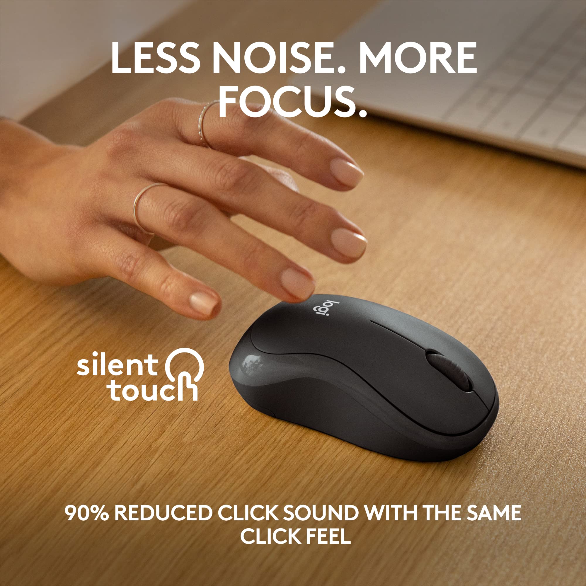M240 Silent Bluetooth Mouse, Compact, Portable, Smooth Tracking, 18-Month Battery, for Windows, macOS, ChromeOS, Compatible with PC, Mac, Laptop, Tablets - Graphite