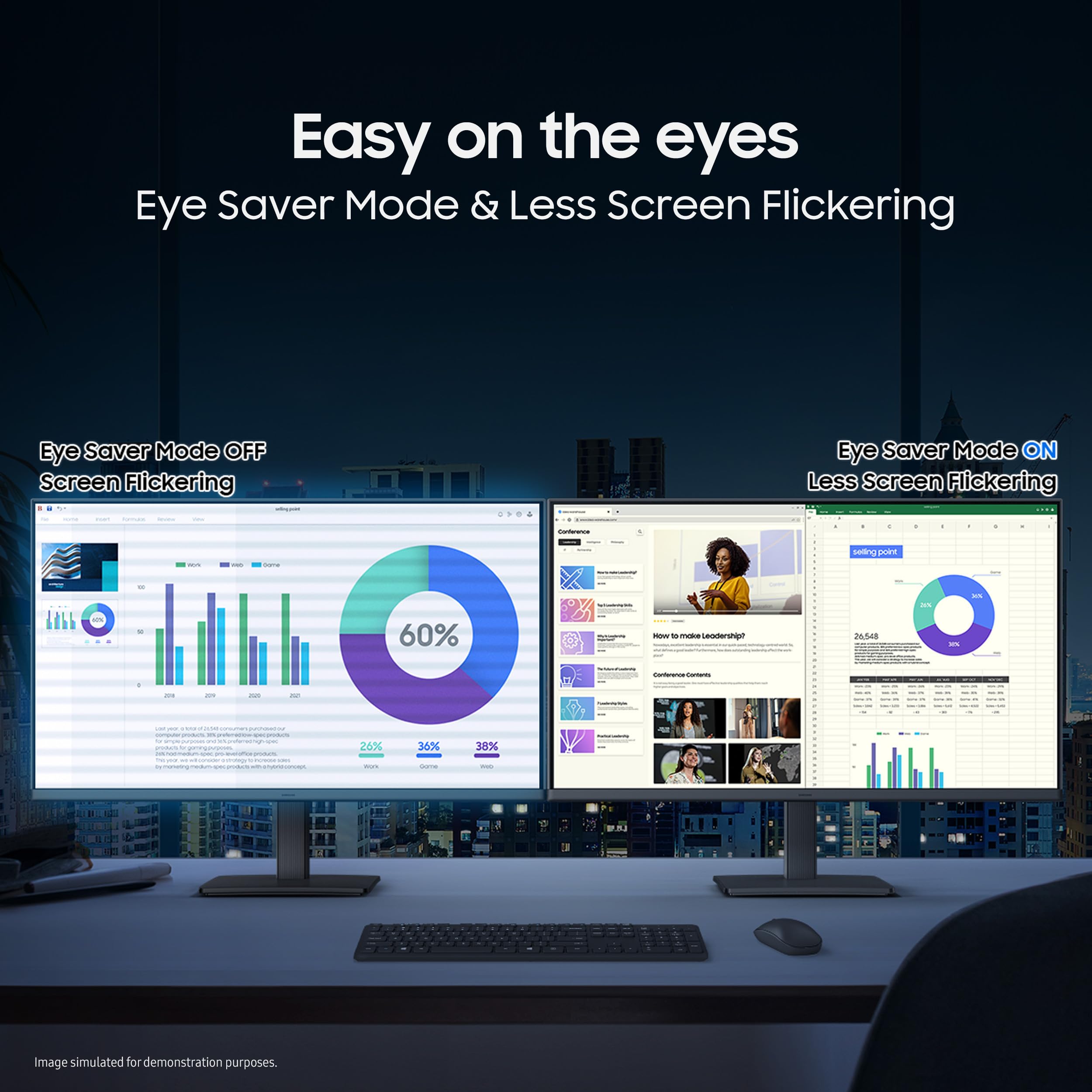 24" (60.5 cm) S3 Flat Monitor|Super Slim Borderless Design|IPS Panel|FHD 1920 x 1080|100 Hz|5 ms|Ports-HDMI,VGA|Game Mode|Eye Saver Mode||Wall Mountable|LS24D300GAWXXL|Black