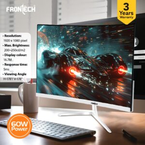 FRONTECH Ultima Series 32 Inch (80.01 cm) with 1920x1080 Pixels Curved LED Monitor Full HD| Refresh Rate 100 Hz | VA Panel| Ultra Slim |Bezel Less Design |16.7M Colors | HDMI & VGA Ports (MON-0081)