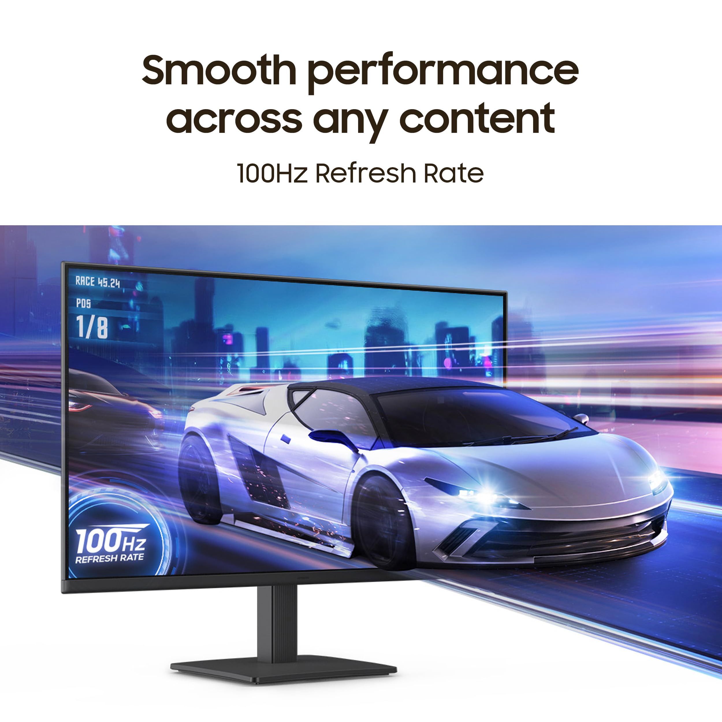 24" (60.5 cm) S3 Flat Monitor|Super Slim Borderless Design|IPS Panel|FHD 1920 x 1080|100 Hz|5 ms|Ports-HDMI,VGA|Game Mode|Eye Saver Mode||Wall Mountable|LS24D300GAWXXL|Black