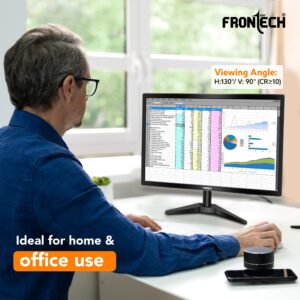 FRONTECH 20 Inch (50.8 cm), LED, HD 1600 x 900, 60Hz, Black, 16.7M Colors, Wall Mountable, Slim & Stylish Design, HDMI, VGA, Built-in Power Supply Monitor (MON-0054)