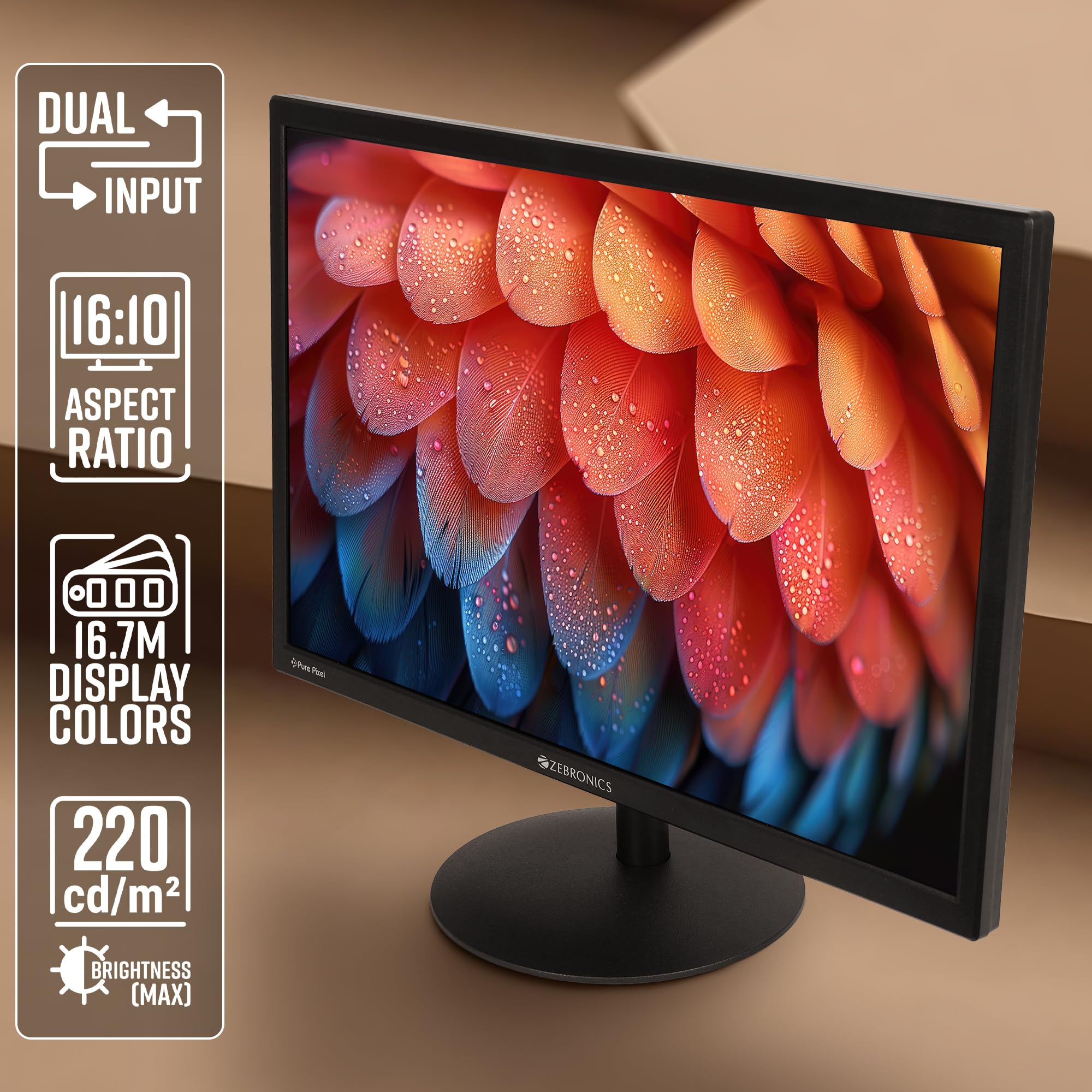 V22HD+LED, 22 Inch (55.8cm) LED Monitor, Dual HDMI & VGA Input, HD+1680 x 1050, 220nits Brightness, 5000000:1 Dynamic Contrast Ratio, 16.7M Colors,16:10 Aspect Ratio, Wall Mountable