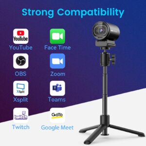 eMeet S600 4K Webcam for Streaming - Sony 1/2.5'' Sensor, PDAF Autofocus, 1080P@60FPS, 2 Noise Reduction Mics, Built-in Privacy Cover, 40°-73° FOV, Streaming Camera for Live Commerce, Gaming, Beauty
